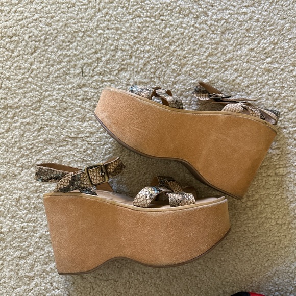 Kork-Ease x Free People Elysse Platform Suede Leather 70s Bohemian Sandals - Picture 3 of 5